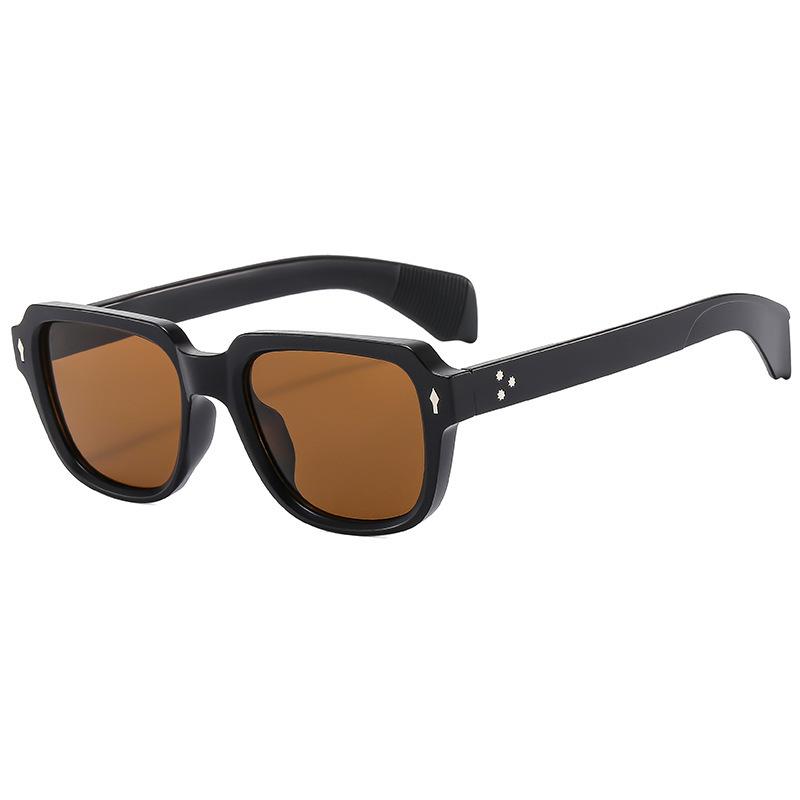 Square Frame Rice Nail Retro Sunglasses Men'S Glasses Sunglasses Women'S