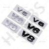 ABS V6 V8 Automobile Displacement Logo For VW Volkswagen Car Styling Rear Trunk Stickers Emblem Tailgate Decal Car AccessoriesKD0