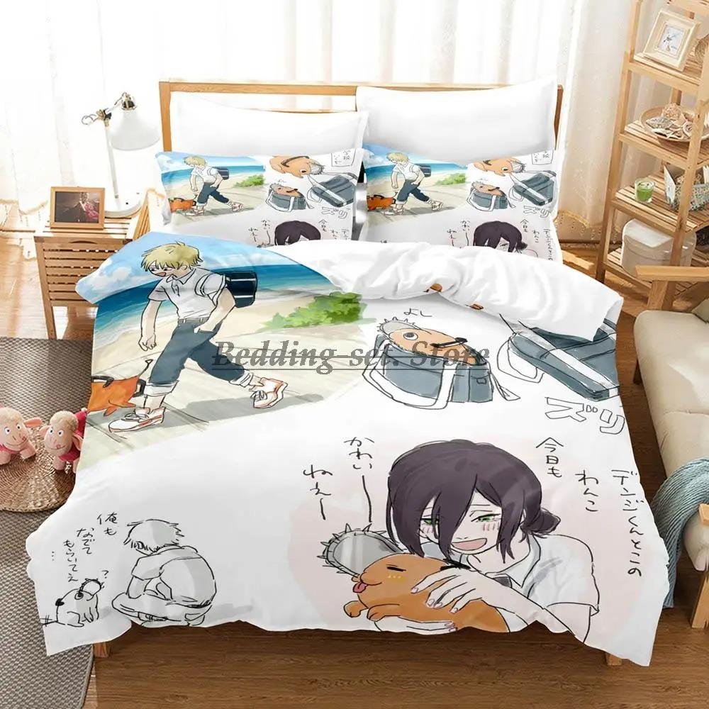 Chainsaw Man Pochita Bedding Set Single Twin Full Queen King Size Bed Set Aldult Kid Bedroom Duvetcover Sets SPY×FAMILY