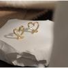 IF ME Simple Gold Heart Earrings for Women Fashion Retro Stud Earring Accessories Jewelry Gift