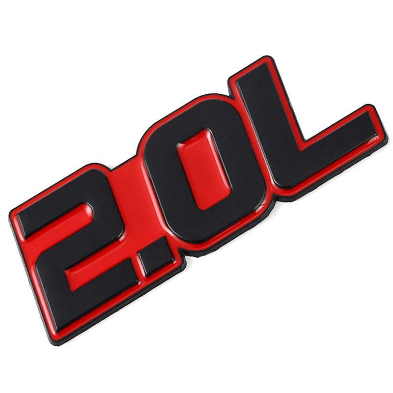 3D Metal Car Sticker 2.0L 2.2L 2.3L 2.4L 2.5L 2.8L 3.0L 3.5L Logo Emblem Badge Decals for BMW Audi Volkswagen Ford Toyota Honda
