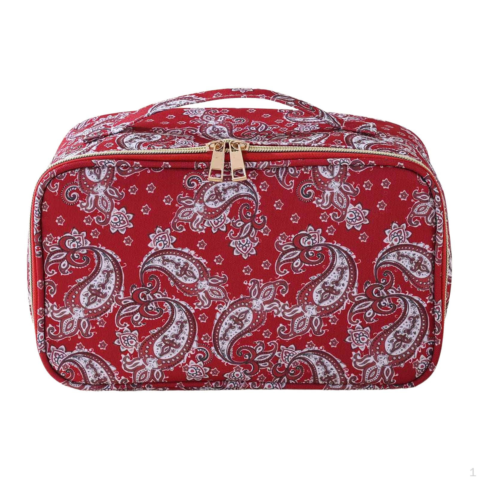 Empty American Mahjong Tile Bag Storage Gift Cosmetic Container Portable Organizer Travel Case for красный