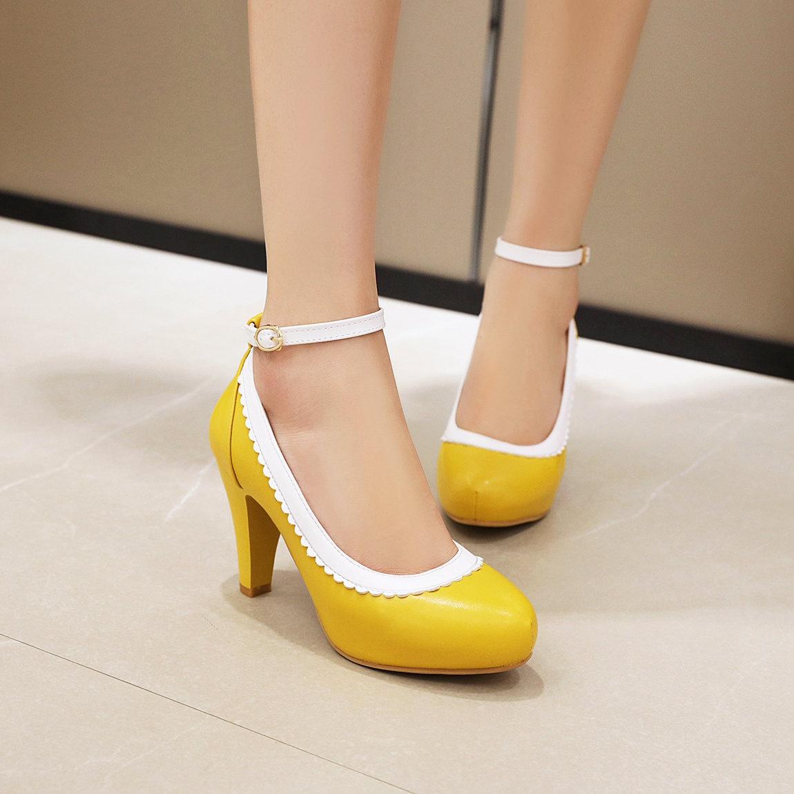 

Woman s High Heel Mary Jane Cute Lace Shoes 34 білий