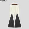 INCERUN Two Pieces Men Sleeveless Waistcoats Long Stitching Flare Pants Sets