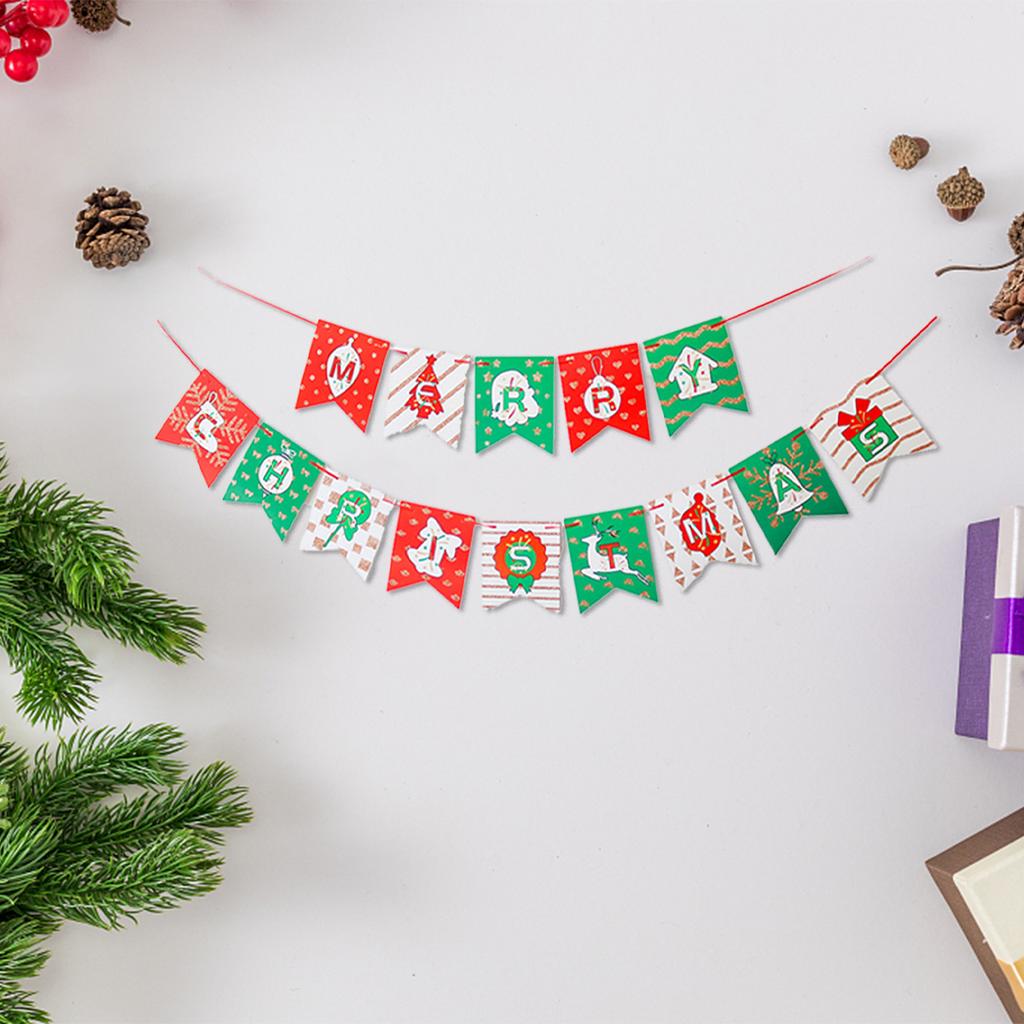 1 adet Set 9.8ft Kırmızı Beyaz Yeşil Kağıt Kart Tebrikler Afişi Noel İçin Özel Afiş Doğum Günü Afişi Harf Afişi