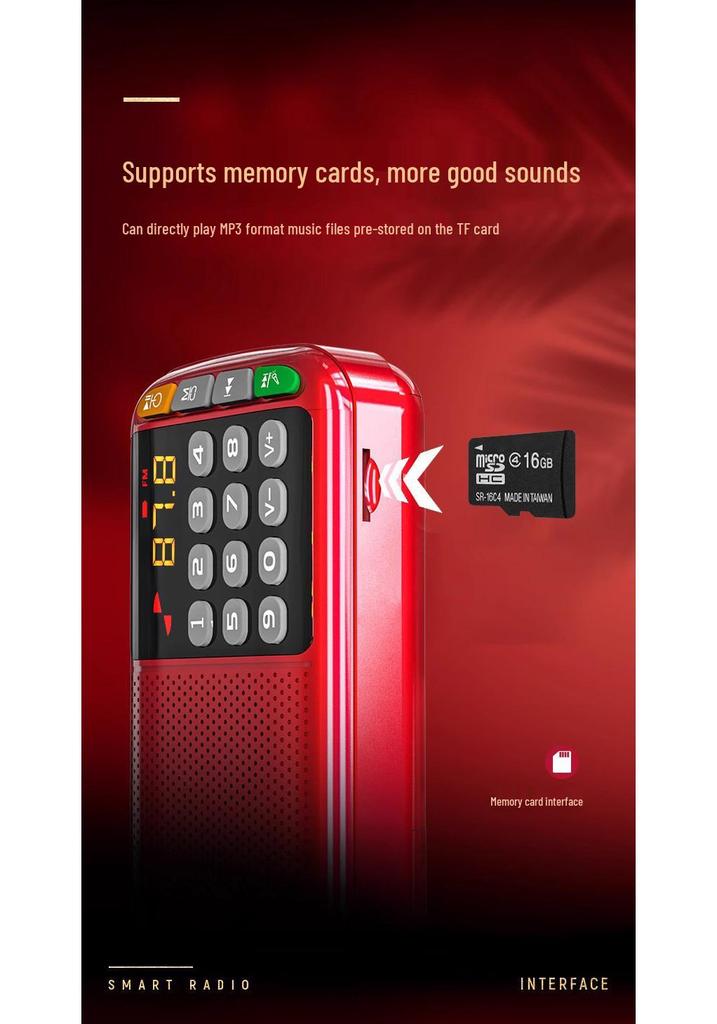 Xianke 2025 Portable Rechargeable Radio & Speaker for Seniors