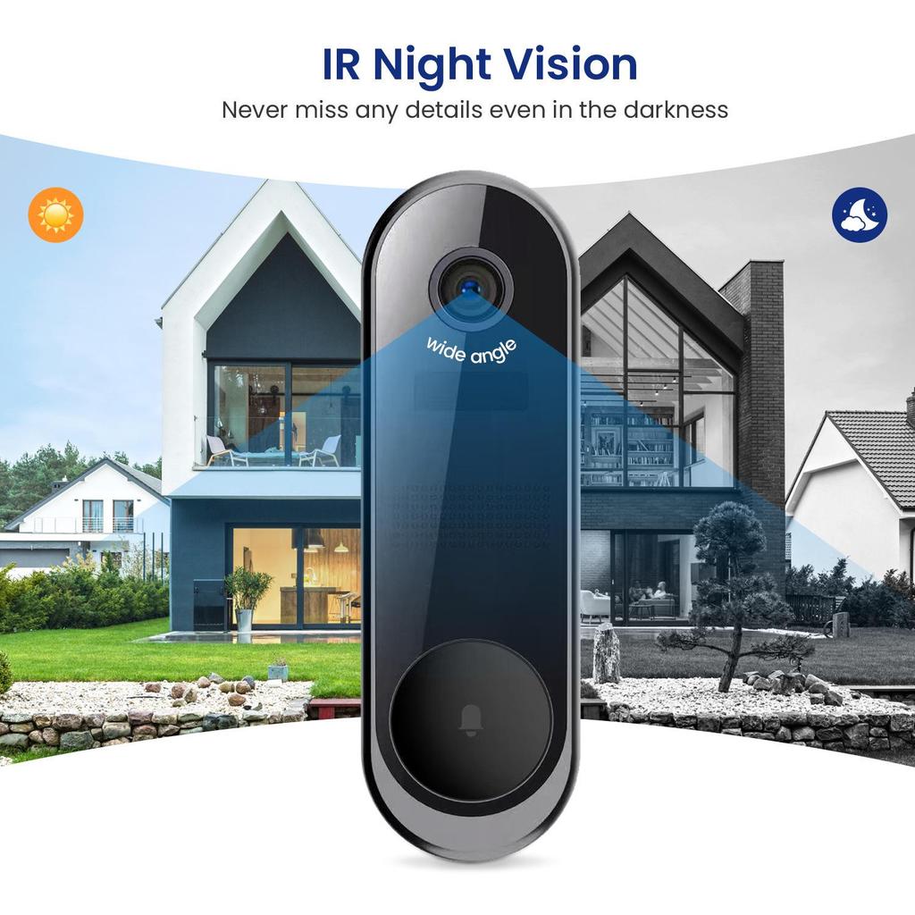 Low-Power WiFi Visual Doorbell Camera with Smart Voice Intercom and Mobile Monitoring