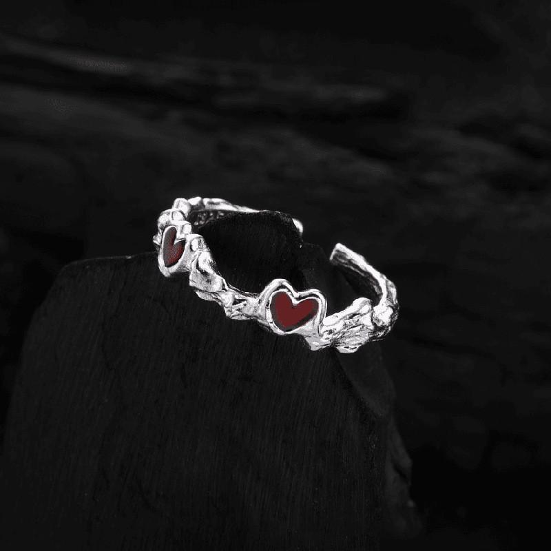 Unique Irregular Heart Ring For Women Stylish Adjustable Copper Fashion Jewelry 2024