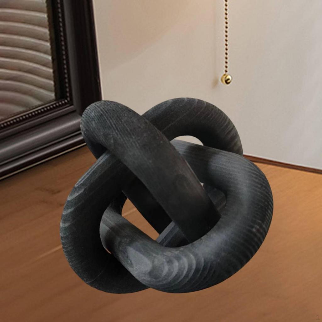 3 Link Chain Decor Coffee Table Minimalist Boho Geometric Decorative Knot for Bedroom