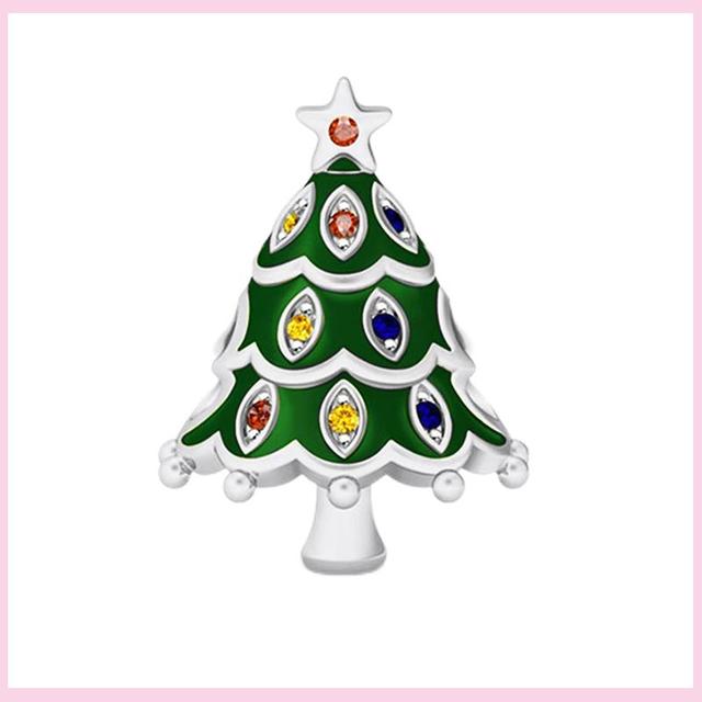 925 Silver Green Color Charms Temperament Cactus Avocado Charm Four Leaf Bead For Bracelet Jewelry Making