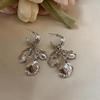 Sophisticated Metal Leaf Pendant Stud Earrings - Versatile European & American Fashion Jewelry