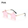 1pc Rimless Star Shape Sunglasses Driving Trendy Eyeglasses Women Men Party Glasses Funny Pentagram Eyewear Christmas Decor