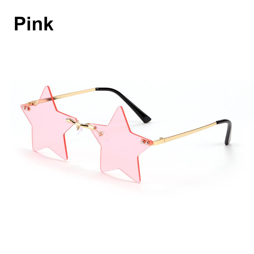 1pc Rimless Star Shape Sunglasses Driving Trendy Eyeglasses Women Men Party Glasses Funny Pentagram Eyewear Christmas Decor