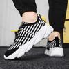 Fashion 2025 Autumn New Men's Strip Design Fashion Casual Low Top Thick Sole Shoes Fly Weave Breathable Mesh Comfortable Chunky sneakers