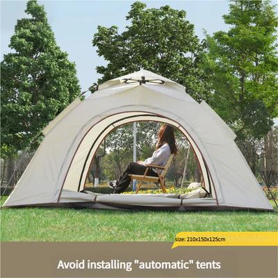 Automatic Pop Up Camping Tent Instant Setup Foldable Waterproof Sun Shelter Heavy Duty Polyester Fabric Double Layer for Outdoor Picnic Beach