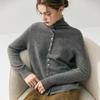 Men's Thickened Cashmere Sweater, 7-Gauge Knit, Round Neck, Plain, Autumn-Winter Base Layer.