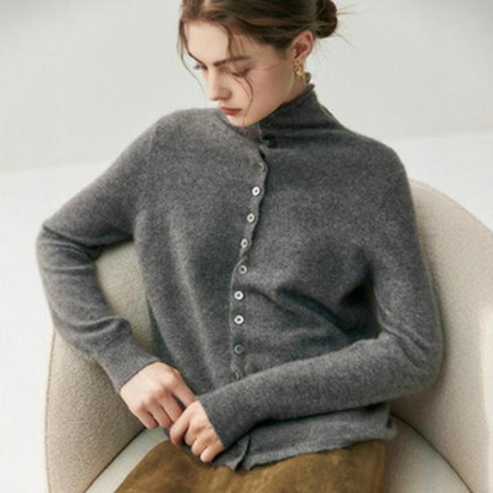 Men's Thickened Cashmere Sweater, 7-Gauge Knit, Round Neck, Plain, Autumn-Winter Base Layer.