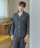 [May Flower] Soft Charcoal Long-Sleeve Pure Cotton Men's Plus Size Pajama Set [Shipped from Korea] 100% Authentic