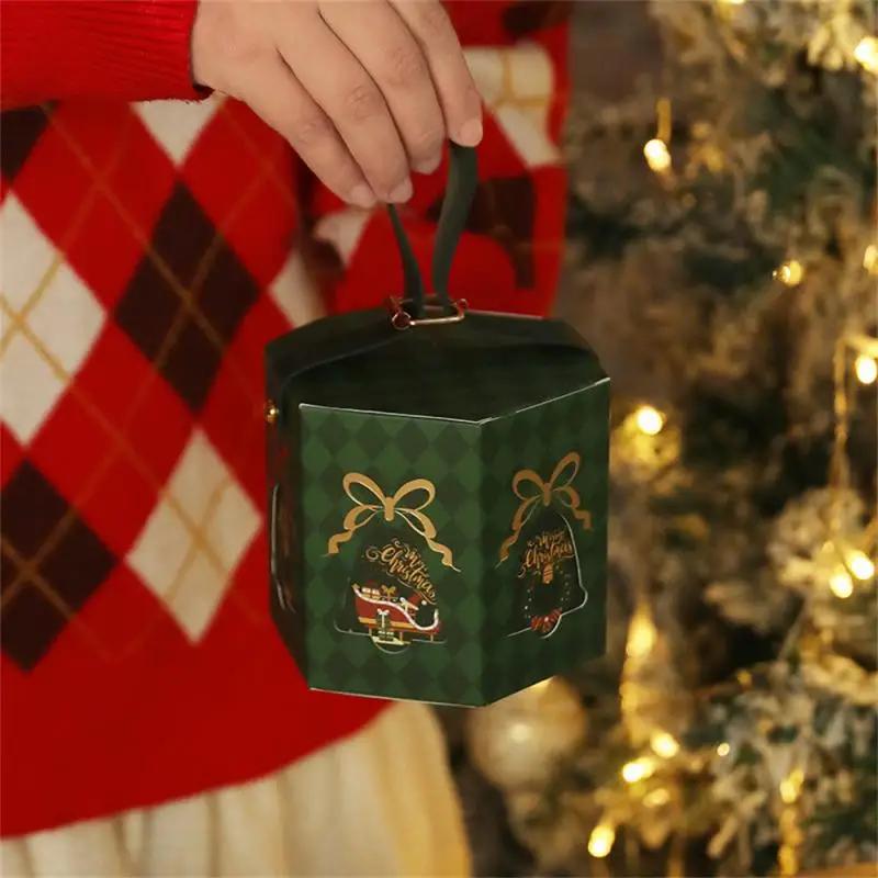 

Christmas Box Portable Christmas Gift Box Christmas Eve Packaging Bag Christmas Paper Box Stockings & Gift Holders Products 35X27X1