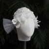 Lace Floral Bride Headdress White Wedding Headwear French Bridal Hat  Photography Accessories
