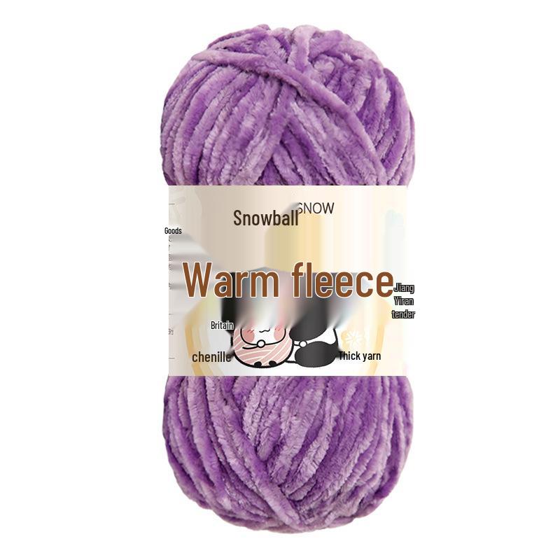 Jiate Snowball Chenille Yarn: Cozy, Thick, Fluffy Yarn for DIY Crochet, Gold Velvet Knit, Shoes, and Scarf Projects.