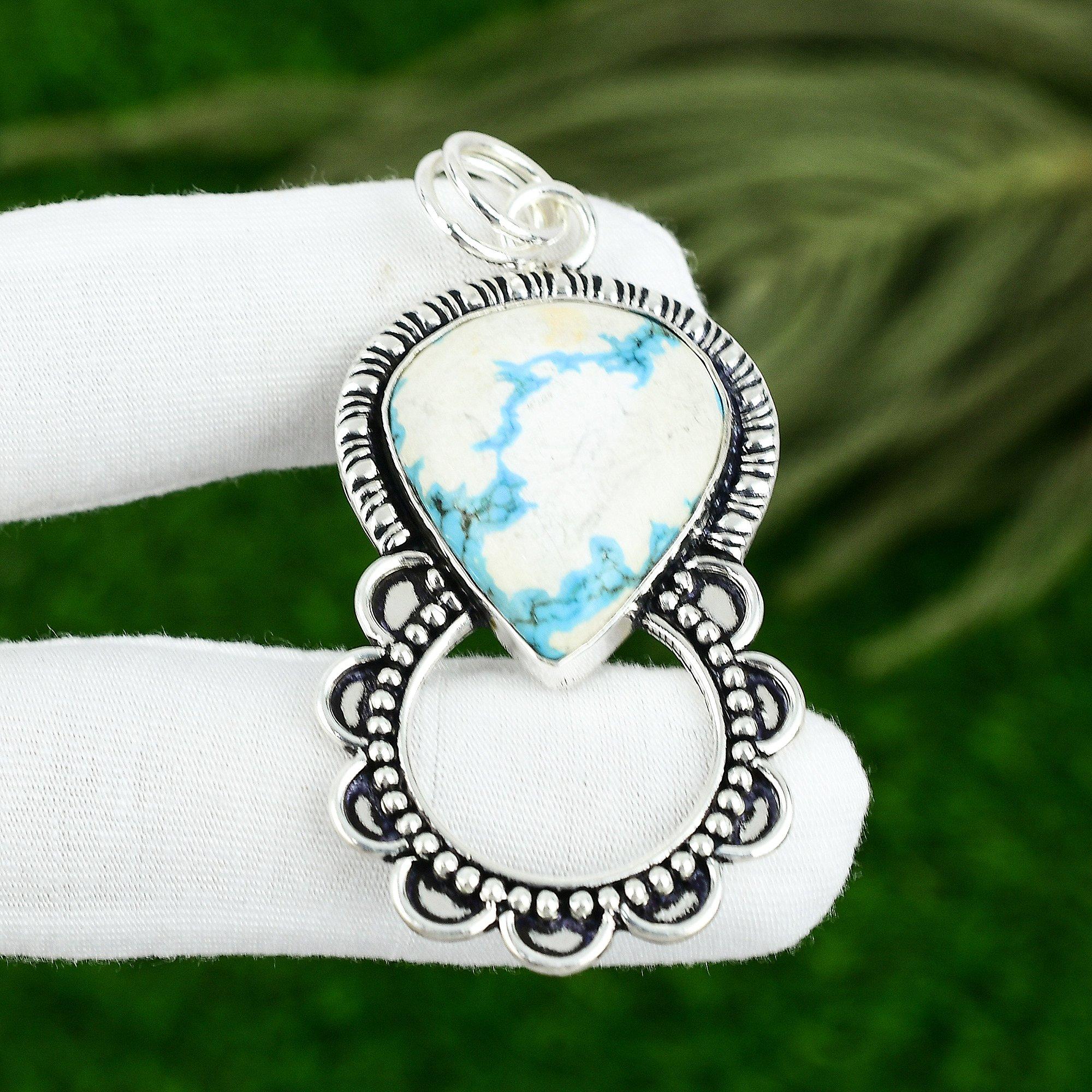 

Mothers day Deal Natural Tibetan Turquoise Pendant Jewelry 925 Sterling Silver