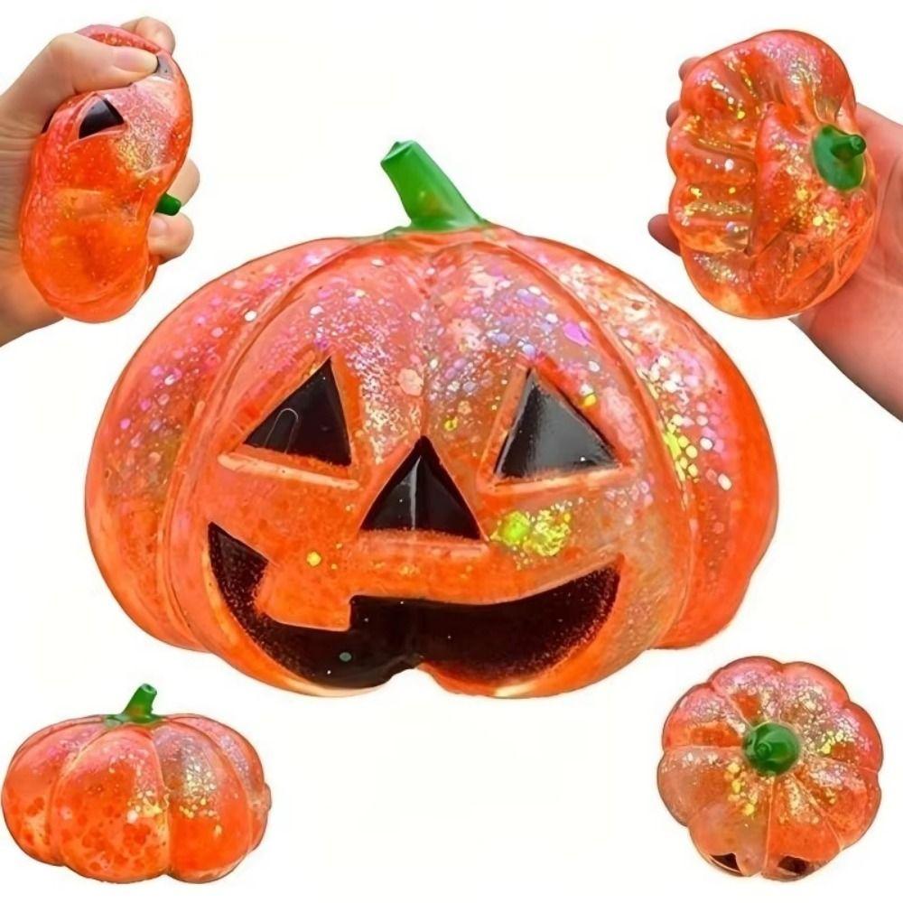 Soft Halloween Shiny Fidget Toy Slow Rebound Pumpkin Shaped Squishy Toy  Relax Toys