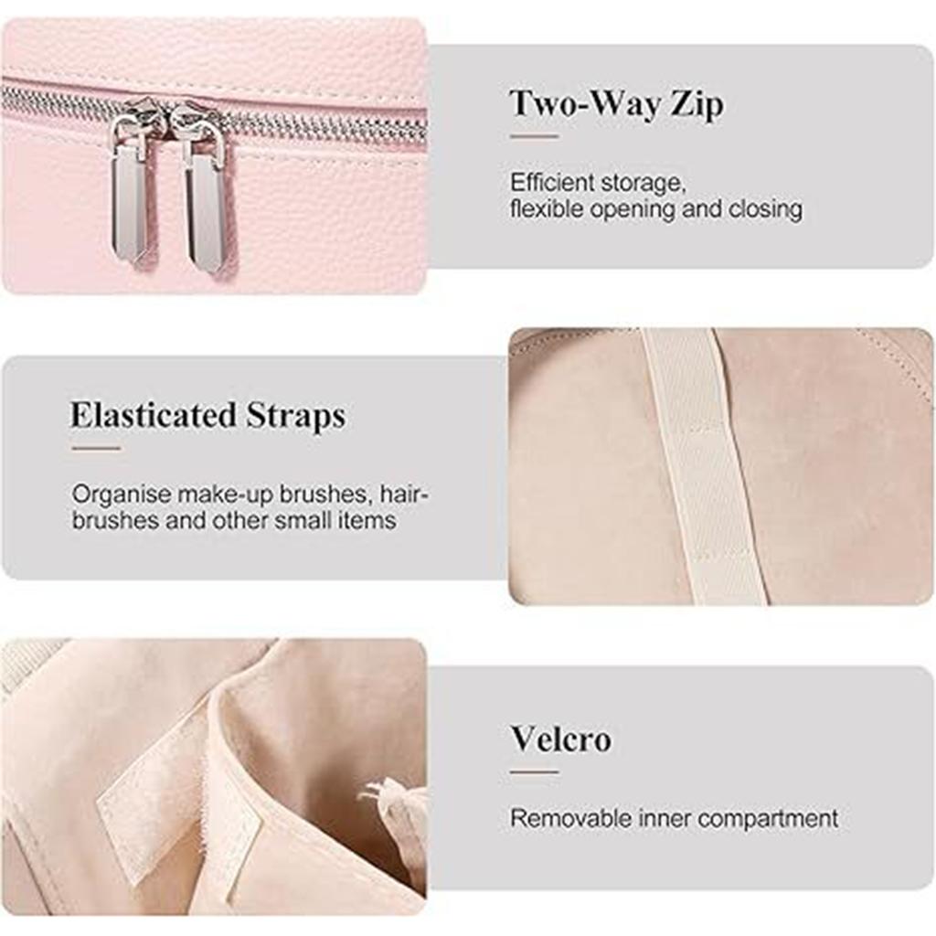 Tragbare Kosmetiktasche mit großem Fassungsvermögen, PU-Reise-Toiletten- und Make-up-Etui mit Reißverschlussgriff zur Aufbewahrung von Kosmetikartikeln