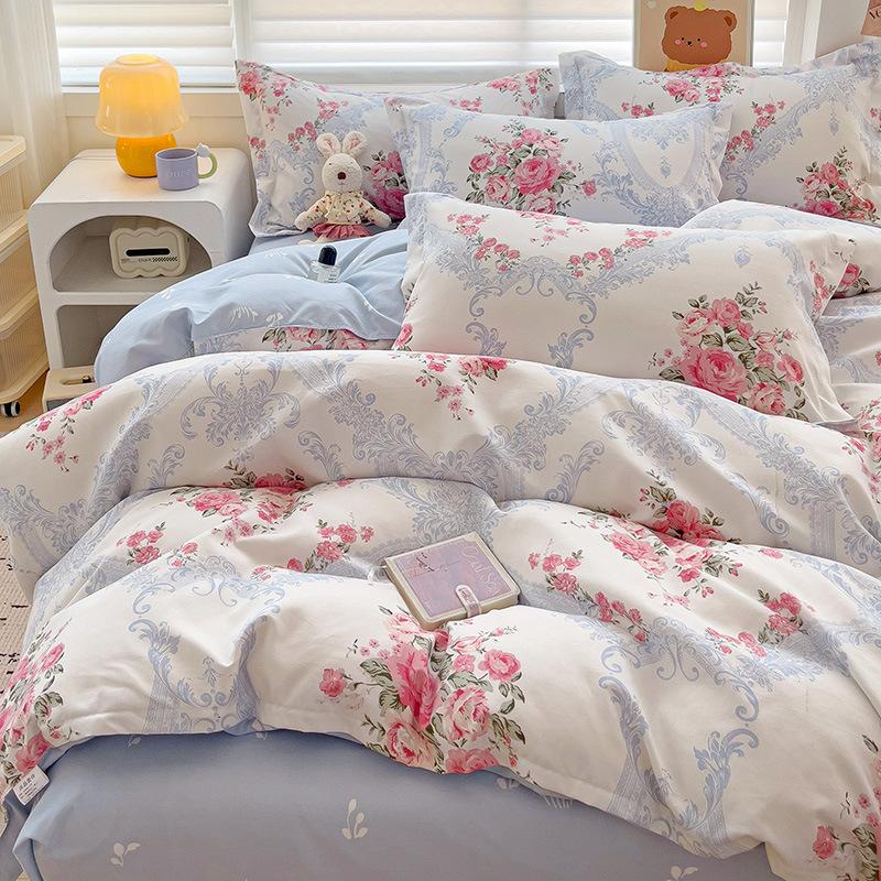 Bed Sheet Bedding Four-piece Set Thickened Brushed Quilt Cover Bed Dormitory Bedding Quilt Cover