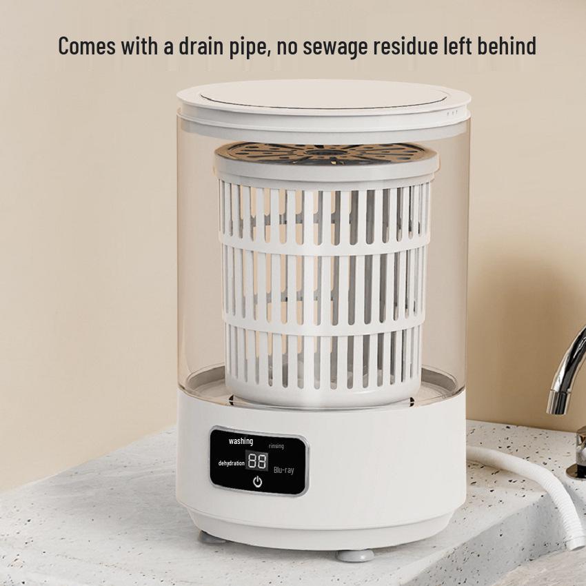 4L Portable Mini Washing Machine: Foldable, Rechargeable, Compact Washer for Underwear, Baby Clothes, Socks, and Dorm Laundry.