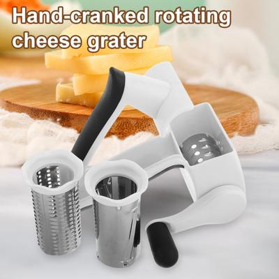 Handkurbel-Drehkäse-Reibe Professioneller 2-in-1-Hobel mit feinen und groben Trommeln für Parmesan