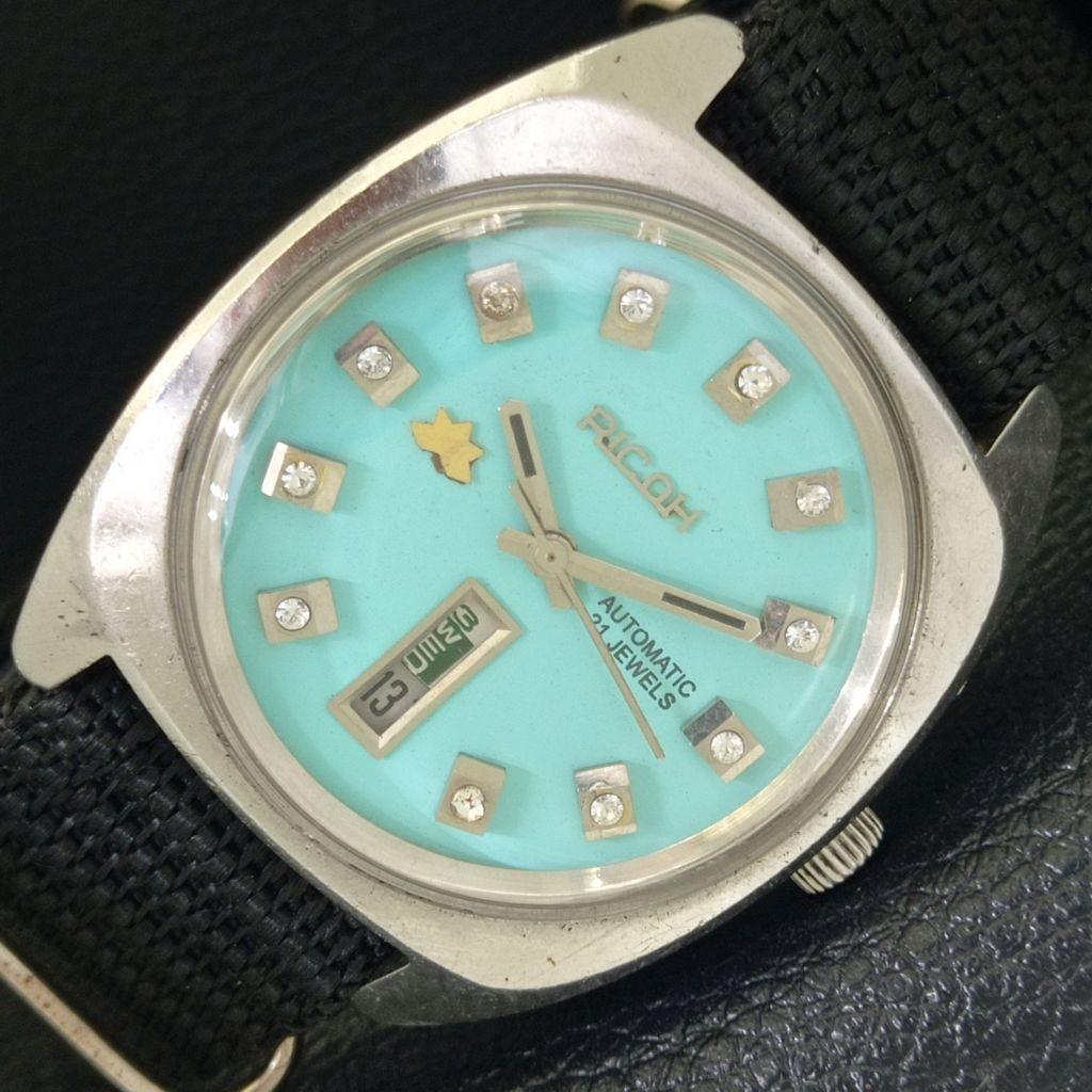 

ВИНТАЖНЫЕ АВТОМАТИЧЕСКИЕ ЧАСЫ RICOH R31 ЯПОНИЯ МУЖСКИЕ ЦИФЕРБЛАТ МОРСКОГО ЗЕЛЕНОГО ЦВЕТА a500638-5 R153-a500638