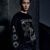 NOMANUAL Long Sleeve Tee   Washed Black