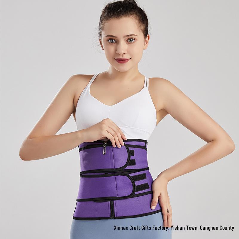 Postpartum Waist Trainer & Sweat-Inducing Body Shaper with Double Belt & Zipper for Abdomen Control