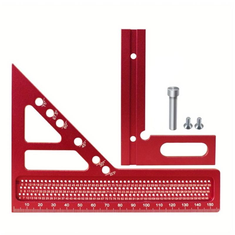 Multiple Angles Woodworking Square Measuring Ruler,22.5-90 Degree Aluminum Measuring Protractors Layout Measuring Tool