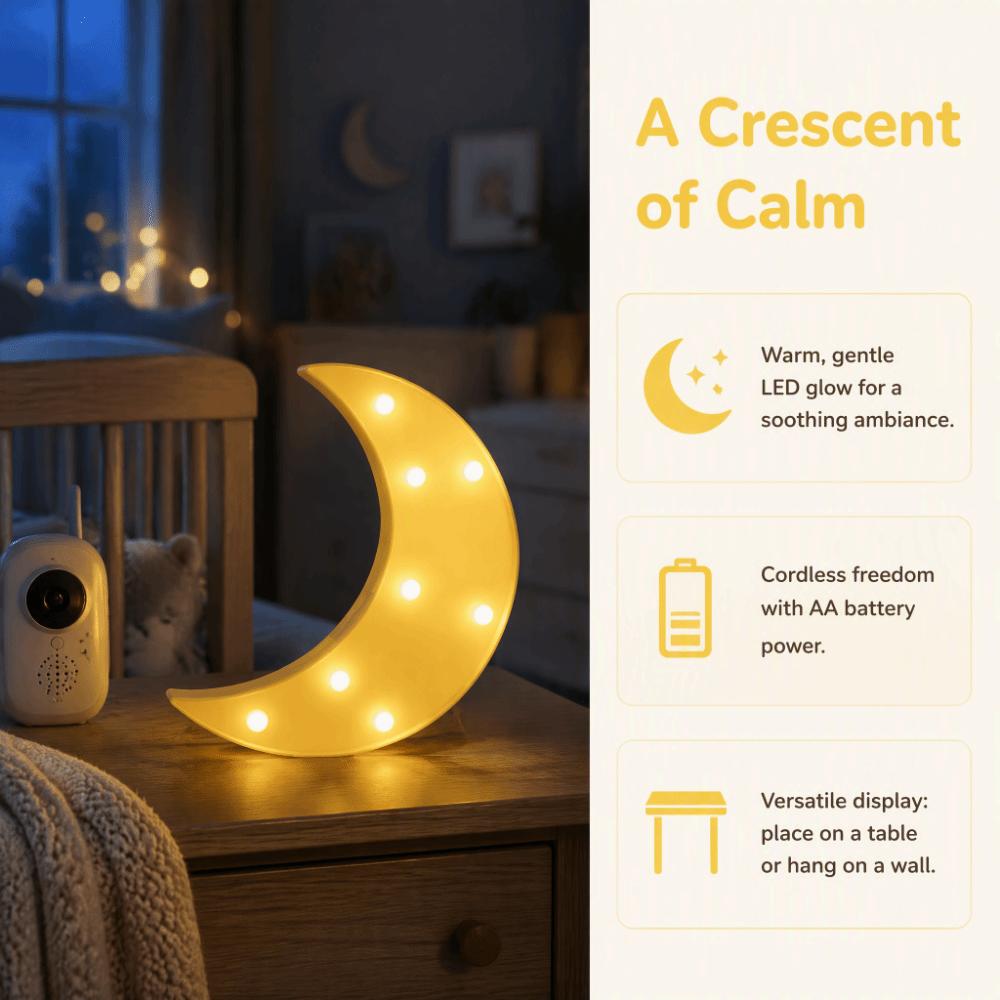 Crescent Moon Moon Night Light Yellow LED Night Light Beautiful Night Lamp  Home Decor