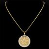 Tetragrammaton Pentagram Amulet Necklace for Women Men Stainless Steel Jewish Israel Talisman Pentacle Chain Jewelry NZZZ499S02