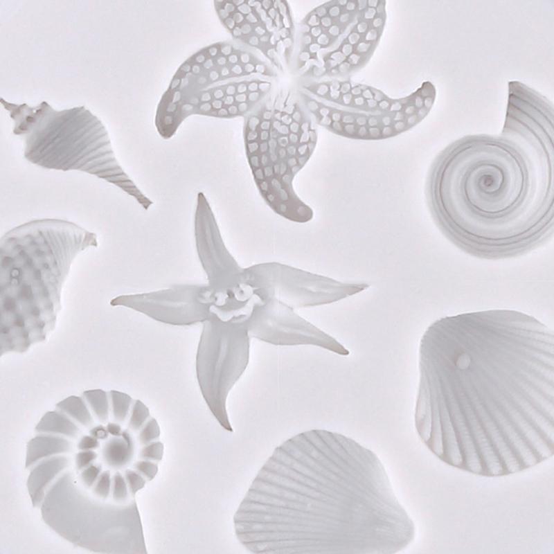 Cake Decorating Diy Sea Creatures Conch Starfish Shell Fondant Silicone Mold