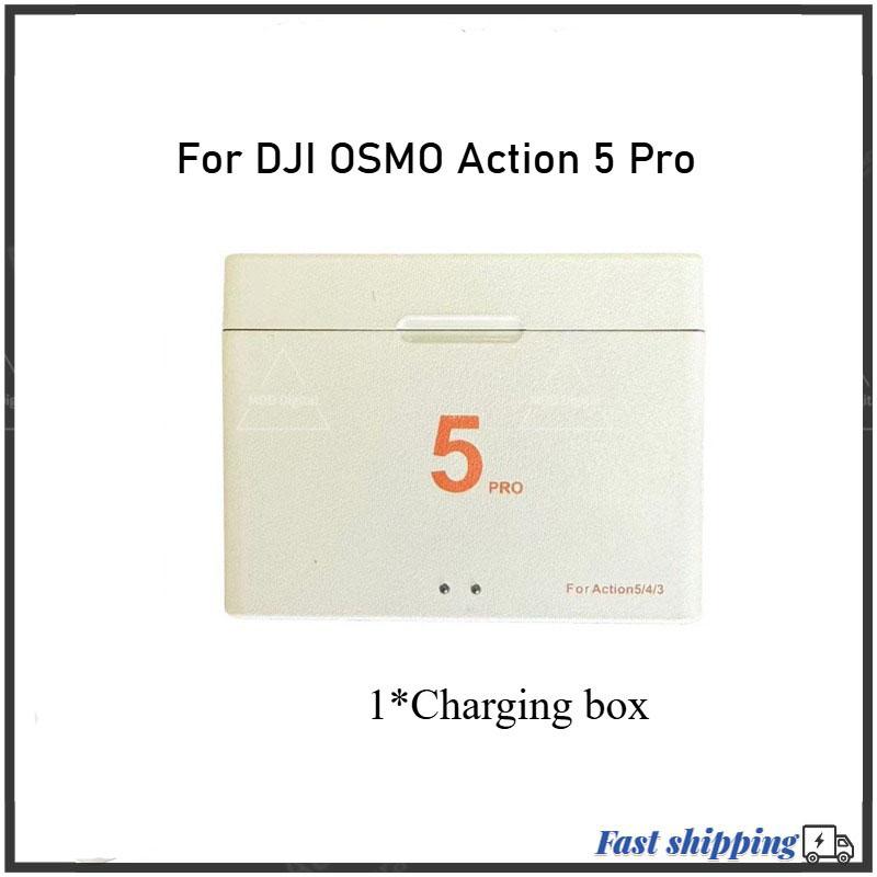

Для Dji Action 5 Pro 2100mAh литий-ионный аккумулятор, зарядное устройство с двумя слотами для хранения аксессуаров для камеры Action 5 Pro