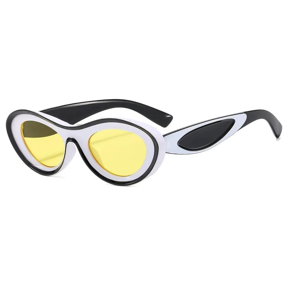 Cat Eye Sunglasses for Women Men Candy Color Block Fashion Decorative Sun Shades for Beach Party Club Gafas De Sol Hombre