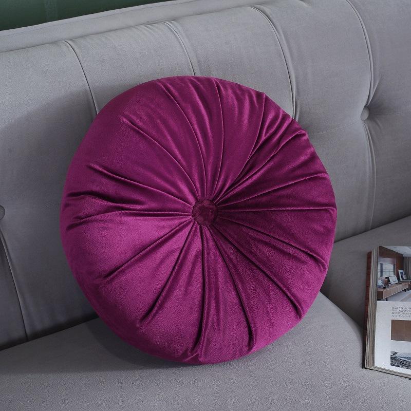 Pumpkin Pillow Solid Color Round Living Room Sofa Pillow Chair Cushion Bedside Window Lazy Seat Cushion with Core