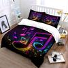 Colorful Musical Note Bedding Bedding Duvet Cover Set Duvet Cover Pillowcases (1 * Duvet Cover 2 * Pillowcases, without duvet insert)