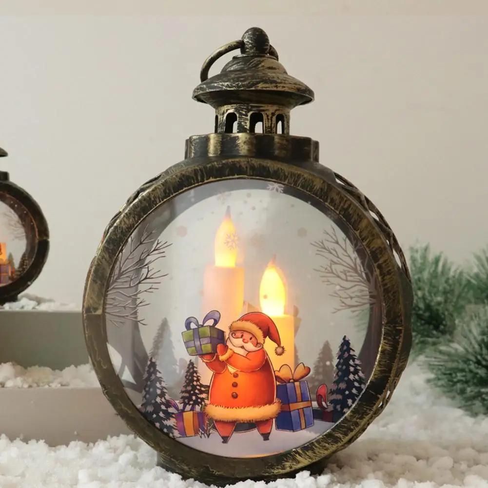 1PC Christmas Lights Christmas Decorative Lamp Fixtures Vintage Christmas Lantern: Flameless Candle Lights For Festive Decor