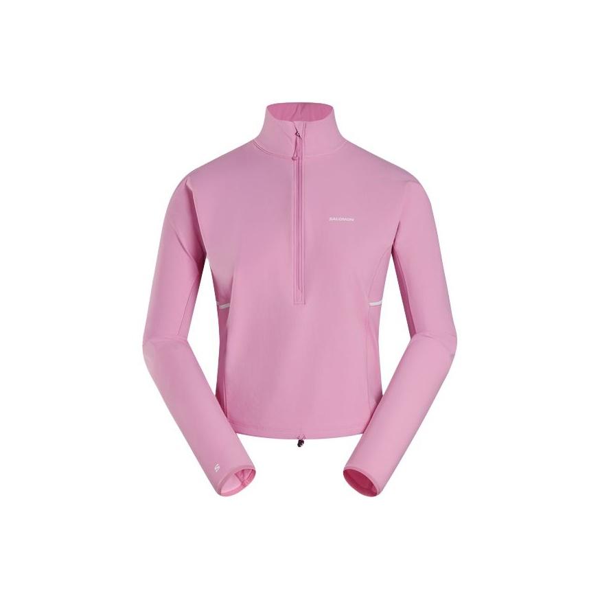 

Salomon Sense Aero Hybd Cp Plvr Stretch Half High Neck Pullover Comfortable Running Long Sleeve T-Shirt Women Tops C26414 S