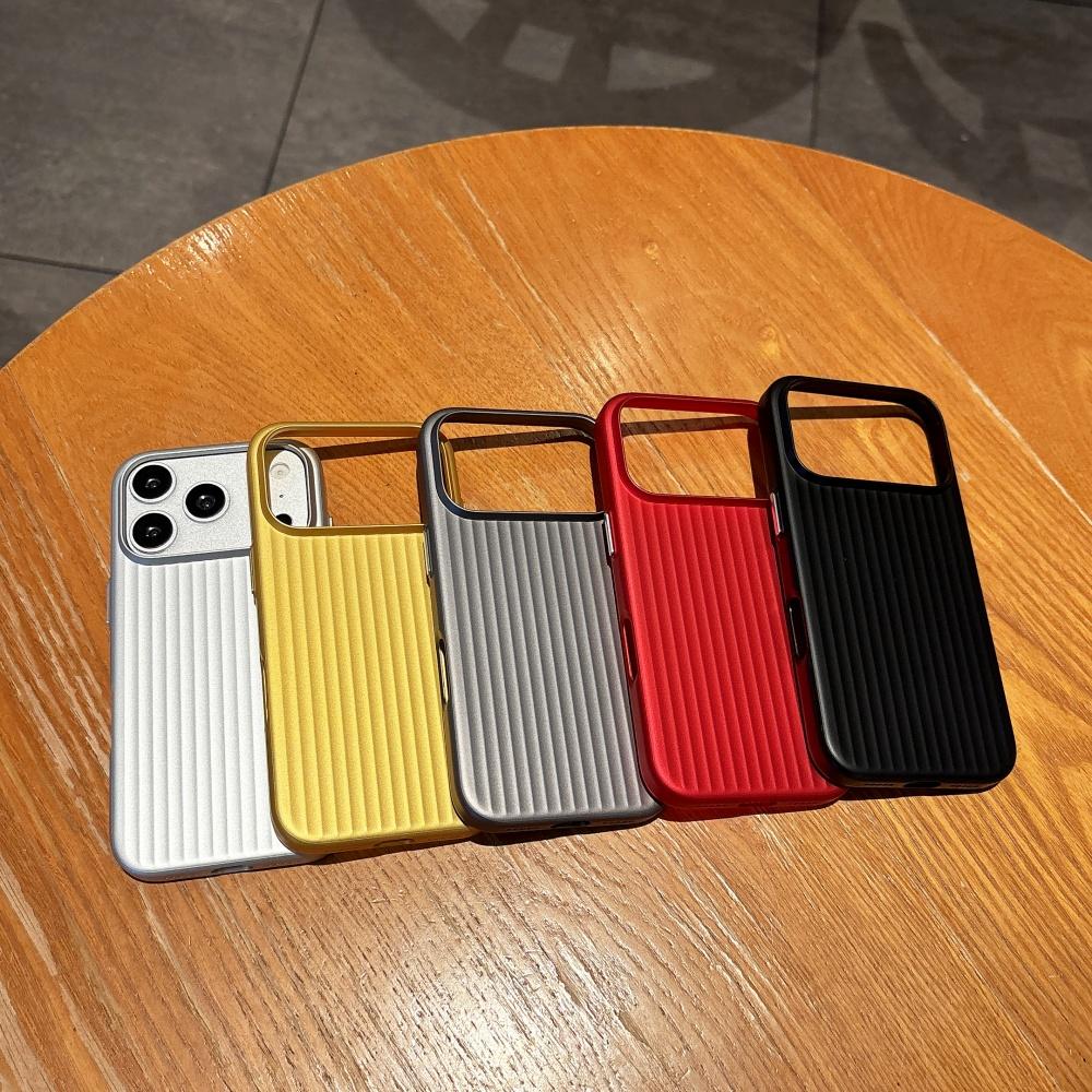 Trendy 3D Corrugated Stripe Shockproof Phone Case For iPhone 17 16 15 14 13 12 Pro Max Business Luggage Hard Protect Cover Funda