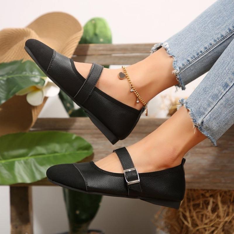Women Vintage Style Mary Jane Flat Heeled Shoe Round Toe Casual Walking Shoes Spring Autumn Comfort Flats