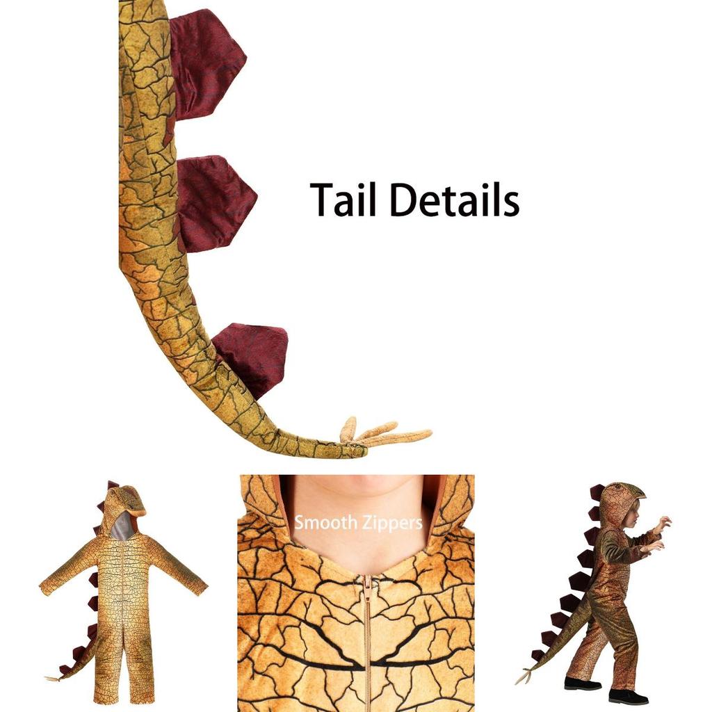 Jurassic Park Dinosaurier Cosplay Kostüm für Kinder Halloween Rollenspiel T-rex Triceratops Stegosaurus
