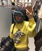 Yueolssesi Fuzzy Bunny Check Trapper Hat (Blue)