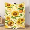 1pc Flannel Blanket Sunflower Plants And Flowers Soft Comfortable And Warm This Nap Blanket/Sofa Blanket Is Suitable for All Seaso