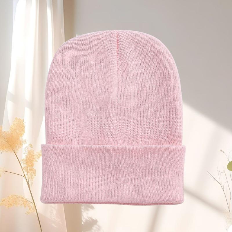 Czapka wełniana jesienno-zimowa czapka na zimno czapka dziergana dla pary czapka dziergana w kolorze cukierkowym wzór haftu tekst